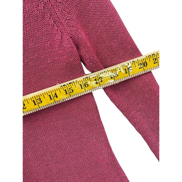 J. McLaughlin Sweater Women’s Pink V-Neck Open Knit Pullover Size XS - Picture 5 of 11